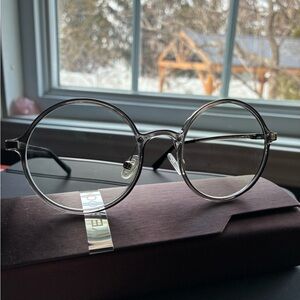 GREY Clear Round Frame Glasses for Women - Transparent
